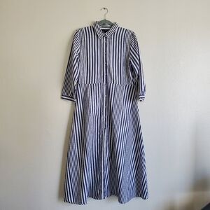 Zara striped midi shirt dress